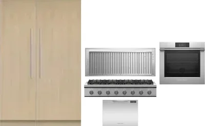 6 Piece Package Includes Refrigerator, Freezer, Cooktop, Wall Oven, Hood And Dishwasher